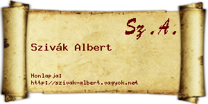 Szivák Albert névjegykártya