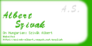 albert szivak business card